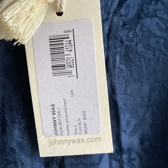 Johnny Was NWT Kiarra Pant Women'sSize 2Navy Blue Cargo Joggers